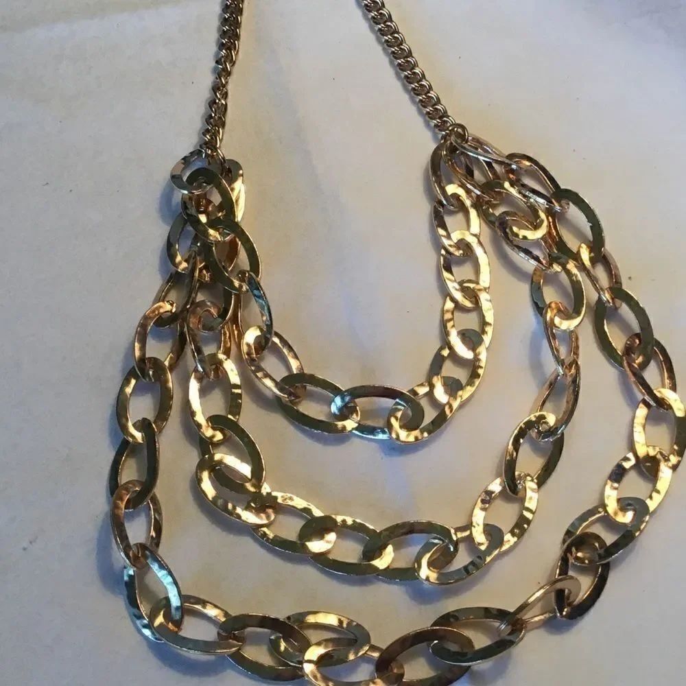 $10 ea or 3/$20. Goldtone Triple Strand Oval Link